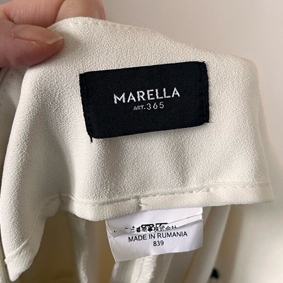 MARELLA 365 Crepe Split Leg Wide-Leg Crop Trousers Sz 28 Old Money Quiet Luxury - Picture 4 of 4